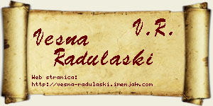 Vesna Radulaški vizit kartica